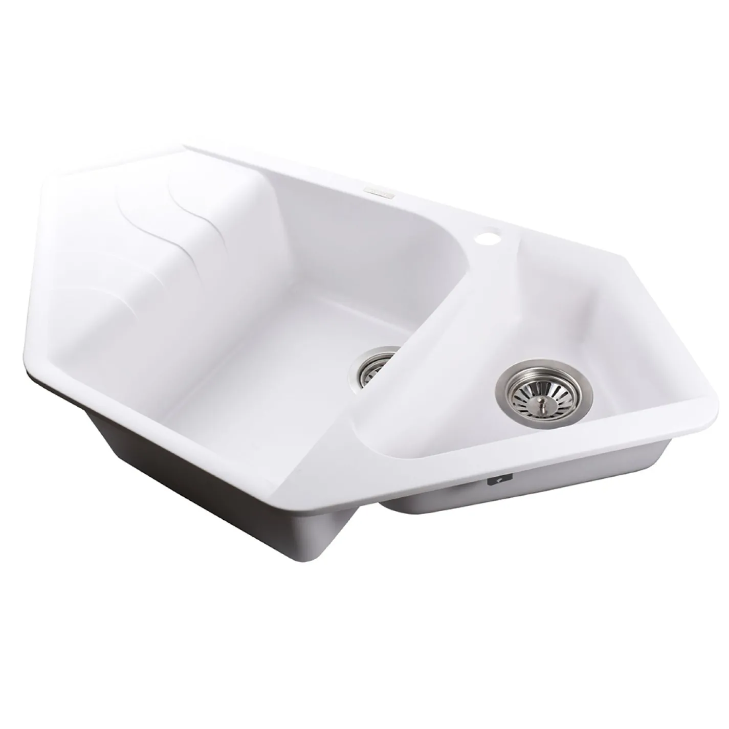 Гранітна мийка Globus Lux GARDA 1000х500-А0007, білий - Фото 2